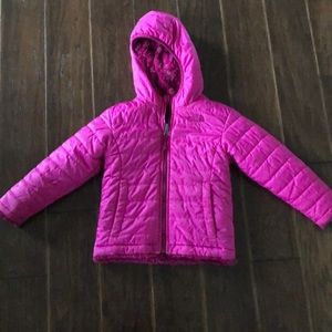 North face 4T pink reversible winter coat